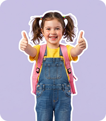 Happy child giving thumbs up